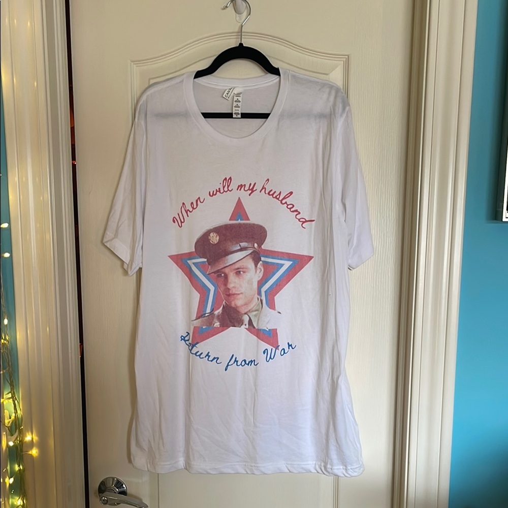 James ‘Bucky’ Barnes “When will my husband return from war” tshirt